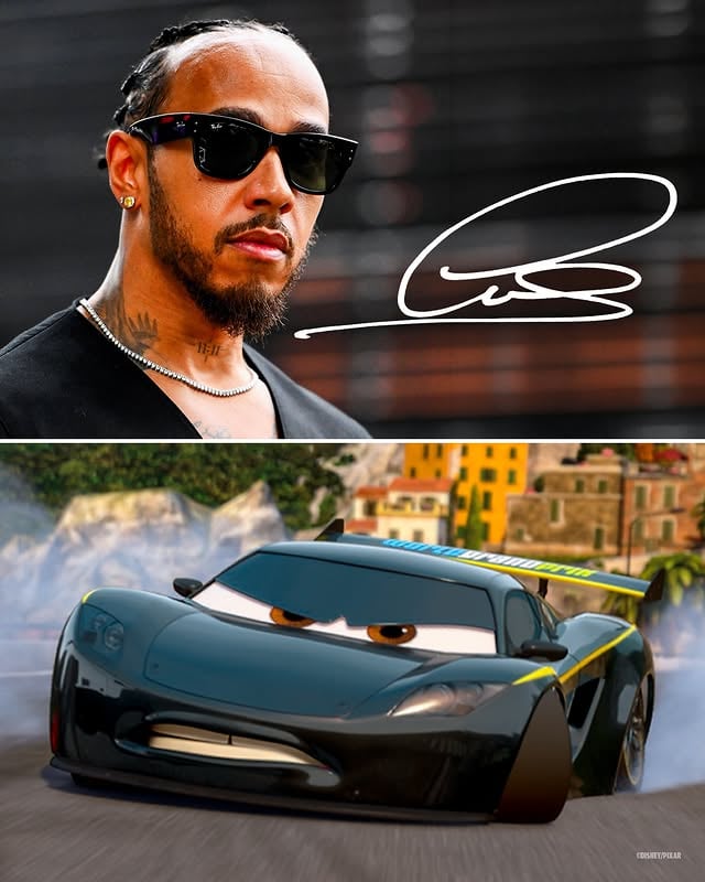 For the first time ever, Lewis Hamilton has just signed official trading cards of his “Cars” character 🚘 🔥 These rare cards will arrive in 2026 Topps Chrome Disney 🏁 by @lewishamilton